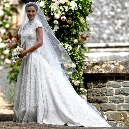 The bride wore a bespoke Giles Deacon dress, which was crafted...