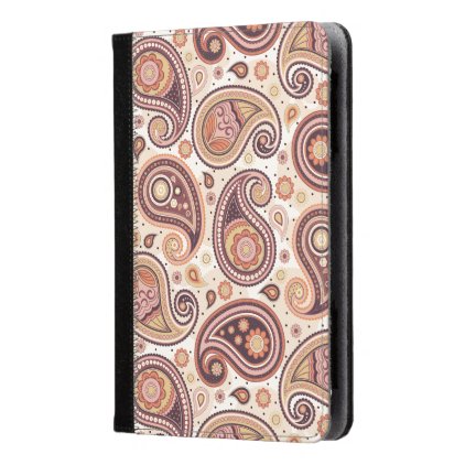 Paisley pattern Yellow and brown Kindle Case