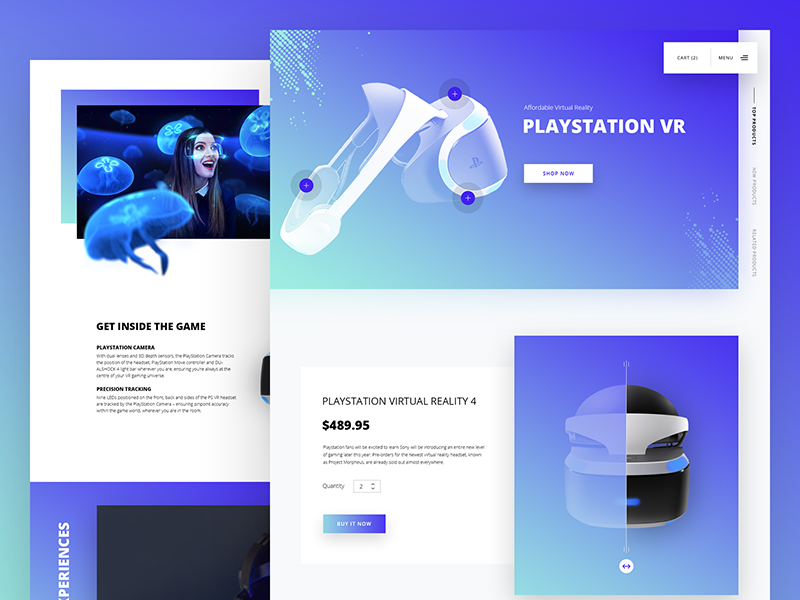 PlayStation Virtual Reality Website Design