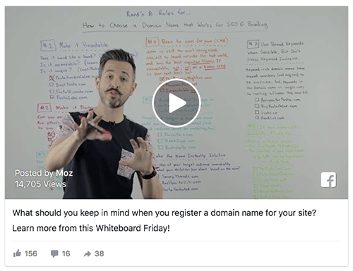 This video ad shares educational content from SEO company Moz.
