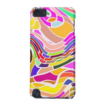 Colorful Abstract Art, Colorful Shapes White Lines iPod Touch (5th Generation) Case
