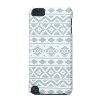 Aztec Essence Ptn III Duck Egg Blue on White iPod Touch 5G Cover