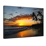 Bilderdepot24 Leinwandbild "Makena beach - Hawaii USA" - 60 x 50 cm - fertig gerahmt, direkt vom Hersteller