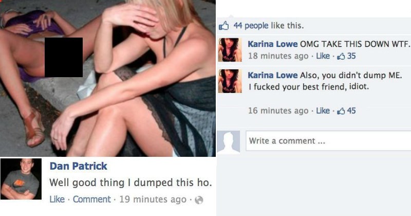 guy posts a photo of his passed out ex girlfriend on facebook - cringeworthy moments from the depths of the internet
