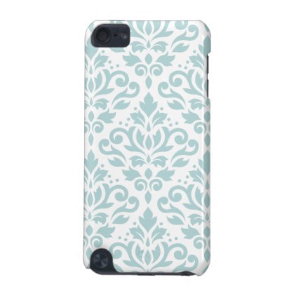 Scroll Damask Lg Ptn Duck Egg Blue (B) on White iPod Touch (5th Generation) Cover