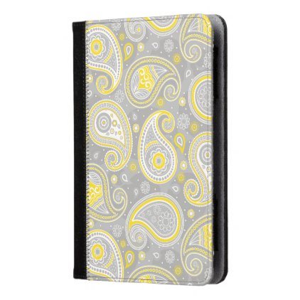 Paisley pattern yellow and grey elegant kindle case