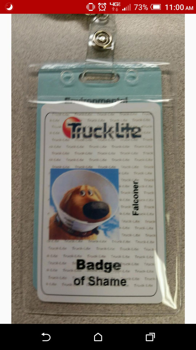 This is what happens when you forget your work badge
