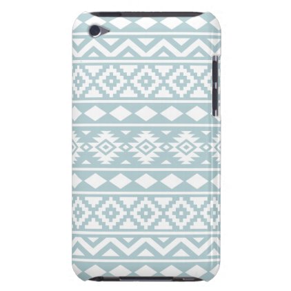 Aztec Essence Ptn III White on Duck Egg Blue Barely There iPod Cover