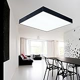 LKMNJ Modern und minimalistisch Die warme LED Deckenleuchte Kunst Deckenleuchte aus Aluminium Leuchten (430 mm * 430 Mm), Black Box 3 Töne