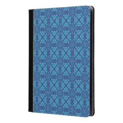 Vintage Geometric Floral Blue on Blue iPad Case