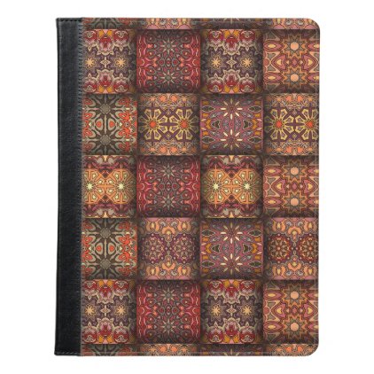 Vintage patchwork with floral mandala elements iPad case