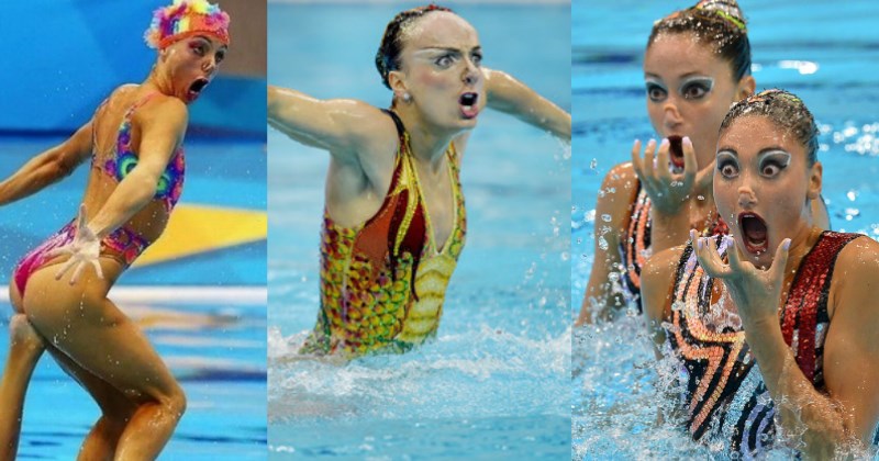 hilarious photos of synchronized swimmers that are odd
