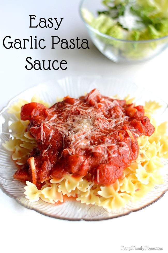This is the best and easiest homemade pasta sauce I’ve ever made. It’s so simple but tastes so delicious too. It only takes about 20 minutes to make too. Great for a quick and easy dinner any night of the week. If you can open a few cans and slice garlic you can make this delicious sauce in just minutes for a quick and easy dinner. Add in cooked ground beef or cooked sausage to beef it up.