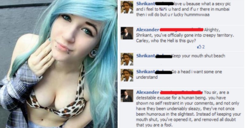 guy makes sexual comments about a girl in a cringy online exchange.