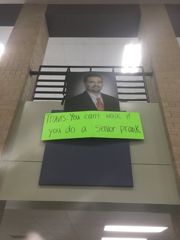 Hirschfield told BuzzFeed News that one of her friends had tweeted the meme a couple of weeks back, so she and another friend printed it and hung it up in the cafeteria while the underclassmen were taking their final exams.