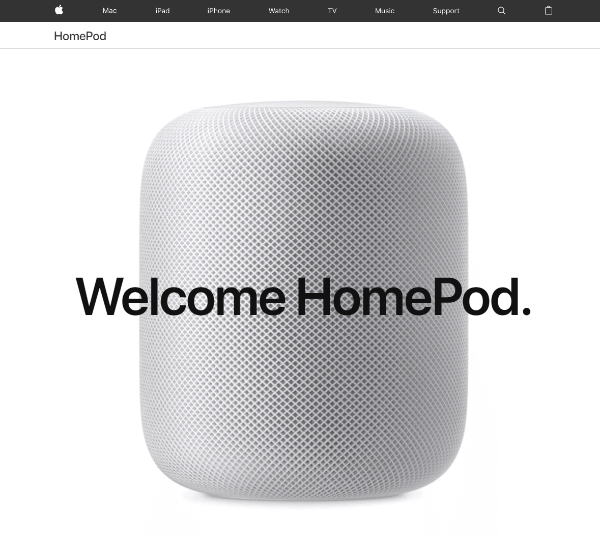 Apple unveils a new HomePod speaker, controlled through natural voice interaction with Siri.