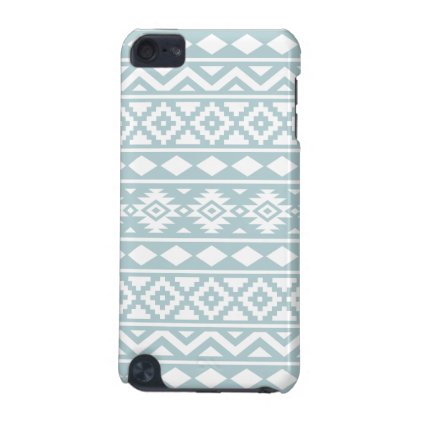 Aztec Essence Ptn III White on Duck Egg Blue iPod Touch (5th Generation) Cover