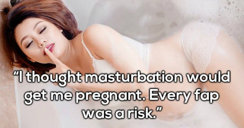 people confess their misconceptions about sex and one girl reveals that she had thought that masturbating would make her pregnant.