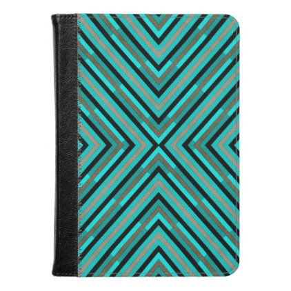 Modern Diagonal Checkered Shades of Green Pattern Kindle Case