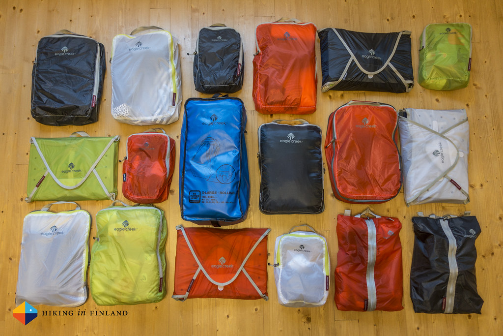Eagle Creek Duffle packed up & Pack-It System Cubes Wide