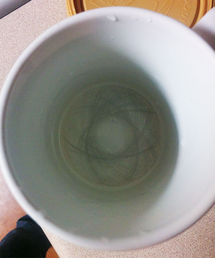 The Markings On The Bottom Of My Coffee Cup From A Year Of Stirring