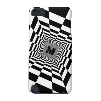 Black & White Visual Illusion, Monogram or Initial iPod Touch (5th Generation) Case