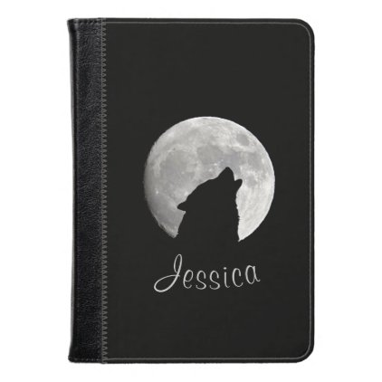 Wolf Howling at The Full Moon, Your Name Kindle Case