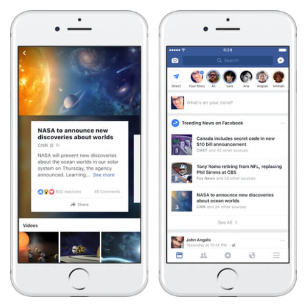 Facebook redesigned the Trending result page on iPhone and is testing a new way to make it easier for users to find a list of trending topics within the News Feed.
