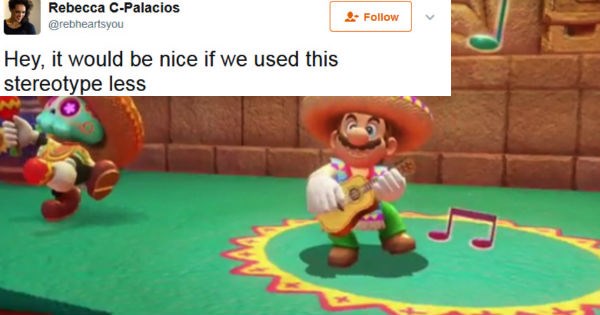 People on Twitter react to person's complaint about the Mario game being racist to Spanish-speaking people.