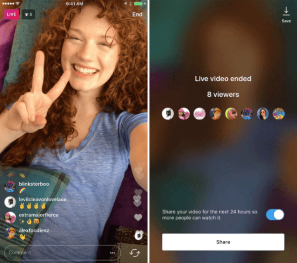 Instagram introduced the ability to share a live video replay to Instagram Stories for 24 hours.