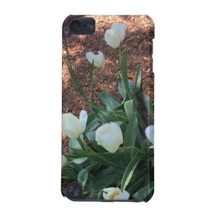Snow white tulip type flowers in a garden iPod touch (5th generation) cover