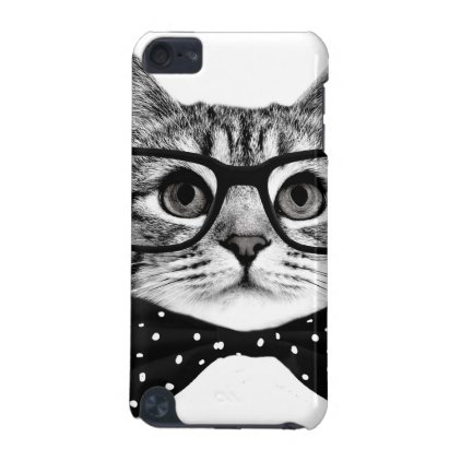 cat bow tie - Glasses cat - glass cat iPod Touch 5G Case