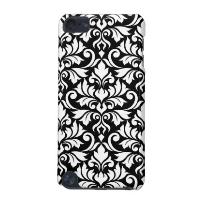 Flourish Damask Big Pattern White on Black iPod Touch (5th Generation) Case
