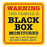 Warn-Aufkleber für Auto, "This Vehicle Is BLACK BOX Monitored", junge Fahrer, selbstklebend, vinyl, 110 mm x 110 mm