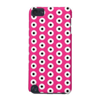 Black/White Polka Dot Pink Background (Changeable) iPod Touch 5G Case