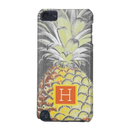 Tropical Yellow Pinneapple on Grey iPod Touch (5th Generation) Case