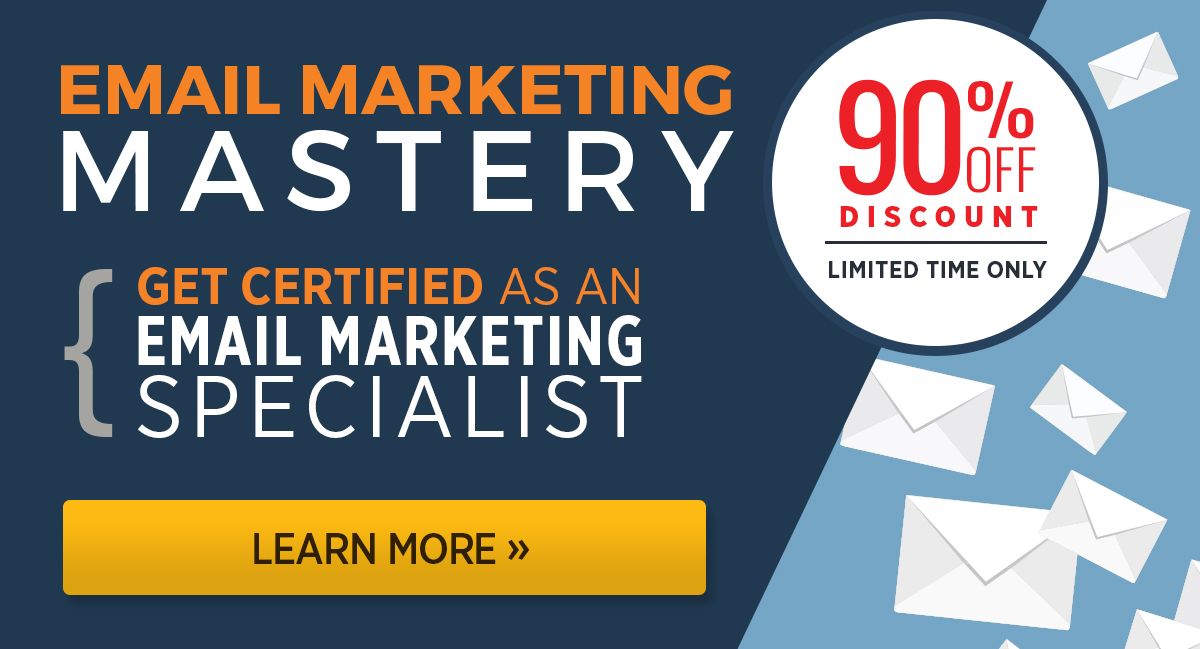 DigitalMarketer Email Marketing Mastery Certificate 90% off for a limited time