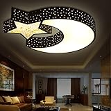 LFNRR Hochwertige Moderne minimalistische Sterne Mond-LED Deckenleuchte romantisches Schlafzimmer lampe Tischlampe, 550 black box endlose