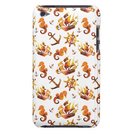 Amber nautical pattern custom background color iPod touch Case-Mate case