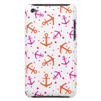 Nautical pink orange pattern barely there iPod case