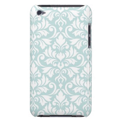 Flourish Damask Big Pattern White on Duck Egg Blue Case-Mate iPod Touch Case