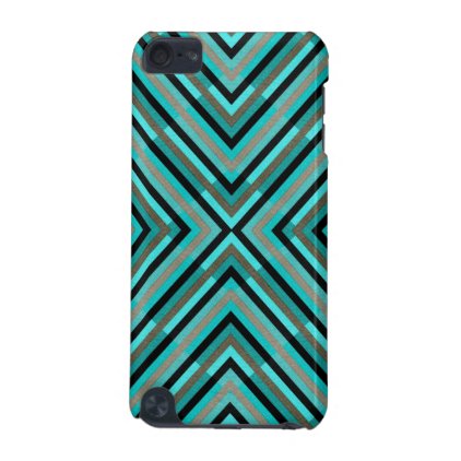 Modern Diagonal Checkered Shades of Green Pattern iPod Touch 5G Cover