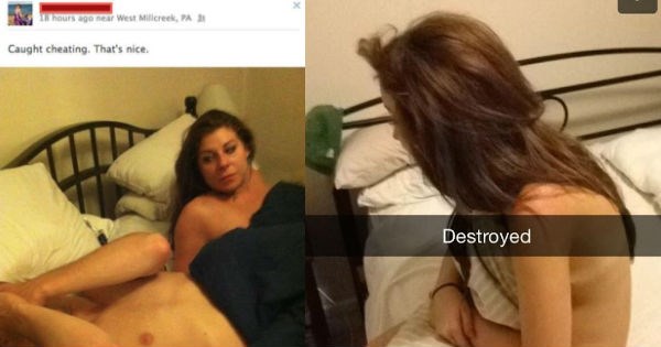 Examples of people that were cheating on their partners getting caught and called out on social media.