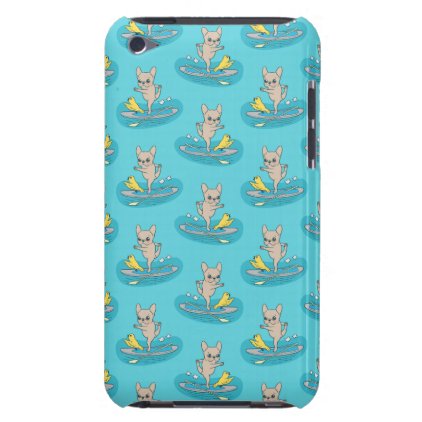 Frenchie doing yoga on stand-up paddle board iPod touch Case-Mate case