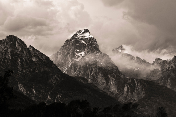 mountains, black and white nature photography