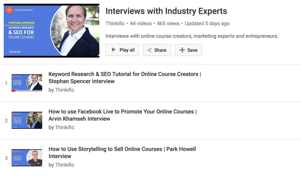 Thinkific's YouTube channel has a series of interviews with online course creators.
