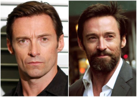 Thật dễ dàng nhận ra sự khác biệt khi để hoặc không để râu của Hugh Jackman