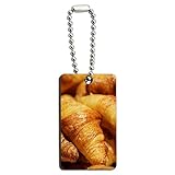 Croissants Brot – Frankreich Paris Holz Rechteck Schlüssel Kette