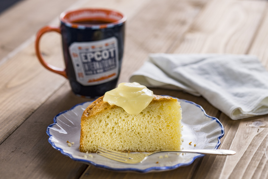 Sweet Olive Oil Cake with Powdered Sugar and Lemon Curd