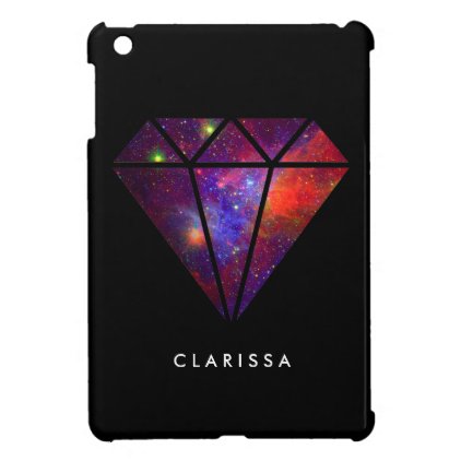 elegant modern diamond nebula colorful pink black iPad mini covers